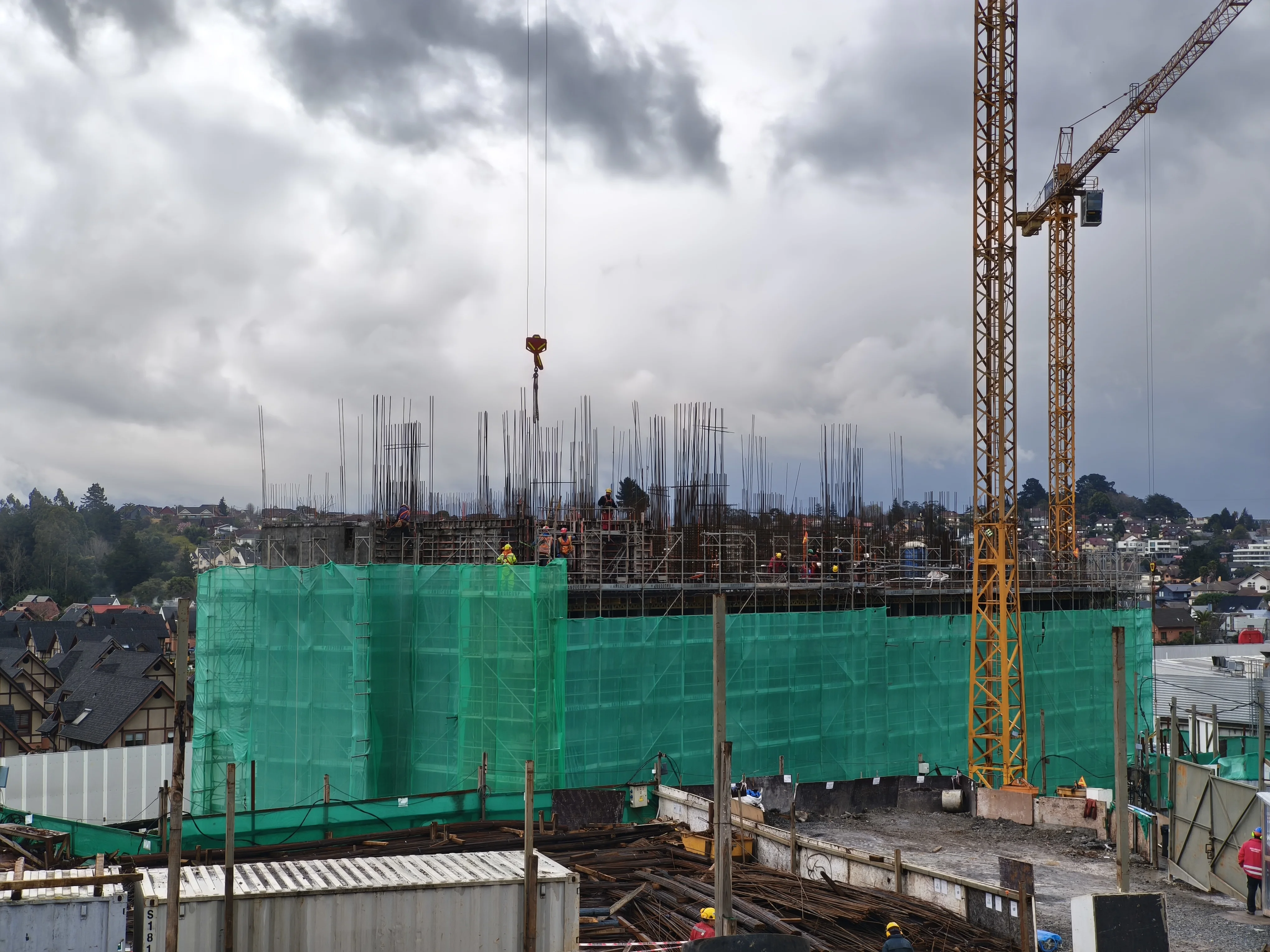 Scaffolding construction site